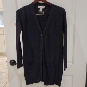 Dolce by JJ Basics Black Button Front Cardigan. Size Medium 100% Cotton
